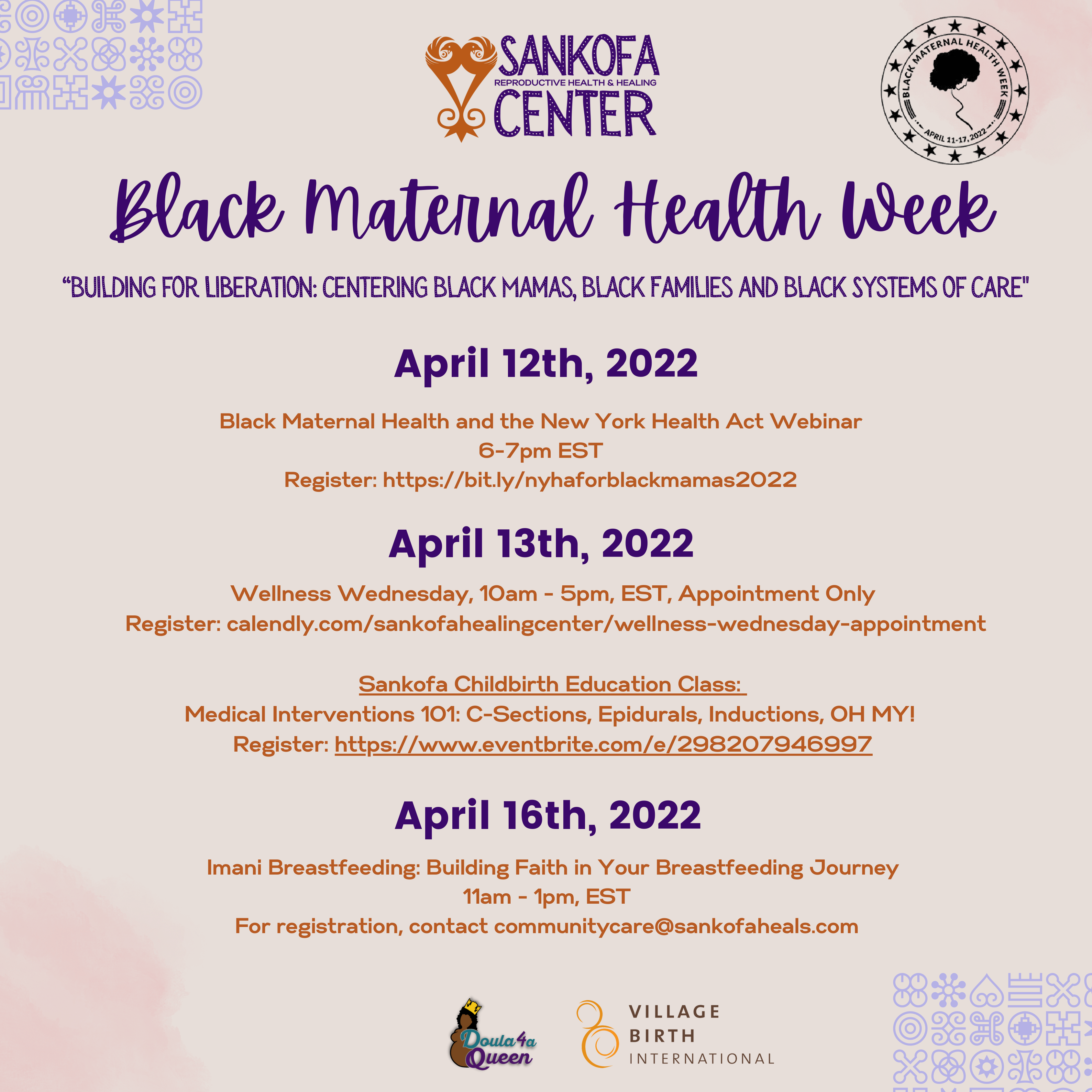 New York: 2022 BMHW EVENTS - Black Mamas Matter Alliance